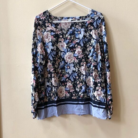 J.Jill Long Sleeve Floral Top - Picture 1 of 7